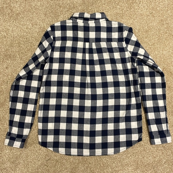Hanna Andersson Navy Blue & White Buffalo Check Brushed Flannel In 100% Cotton - Picture 8 of 10